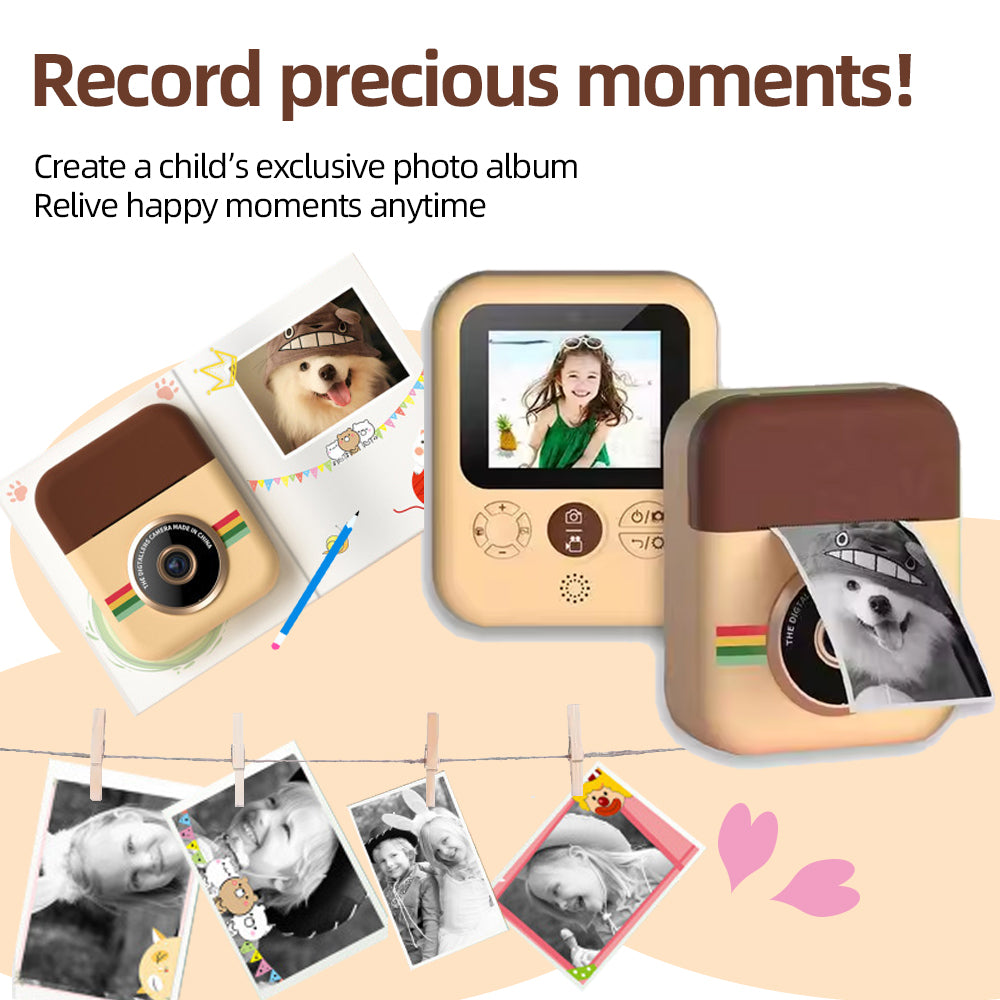 Instant print camera for kids, creative Christmas and birthday gift